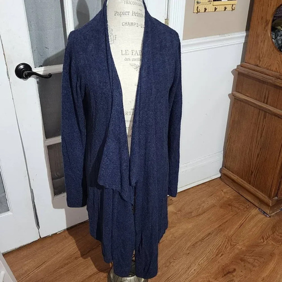Barefoot Dreams Navy Blue Cozy Chic Lite Island Wrap Cardigan Sweater L/XL - Picture 1 of 5